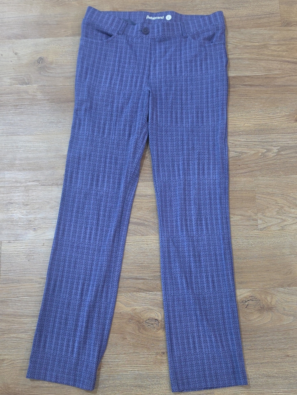 Betabrand Indigo Color, Patterned Women’s Trousers, L